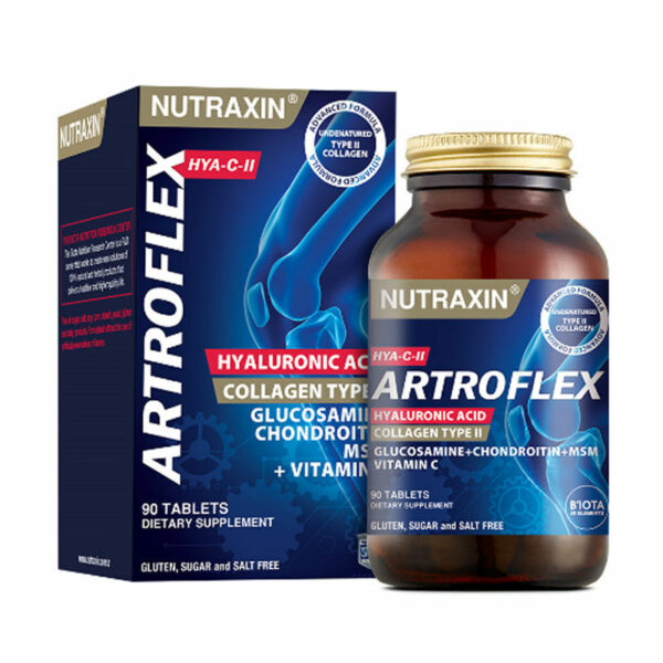 Introducing Nutraxin Artroflex HYA-C-II 90 Tablets, a comprehensive solution for joint health support. Formulated with care, these tablets are designed to promote flexibility and mobility for overall joint wellness.