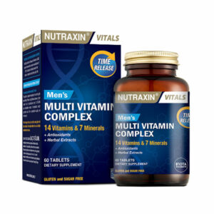 Introducing Nutraxin Men's Multi Vitamin Complex 60 Tablets, a comprehensive solution for men's health and wellness.