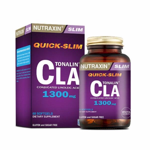 Introducing the Nutraxin Quick-Slim Tonalin CLA 1300mg 60 Softgels, a powerful supplement to support your weight management journey.