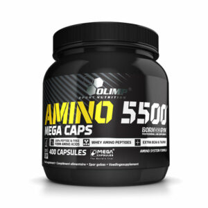 Introducing Olimp Amino 5500 Mega Caps 400 Tablets, a high-quality amino acid supplement designed to support your fitness and overall health.