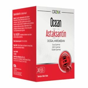 Introducing the Orzax Ocean Astaxanthin 30 Capsules, packed with natural antioxidants to support your overall health and well-being.