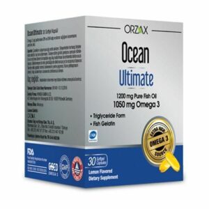 Introducing Orzax Ocean Ultimate 1200 mg Pure Fish Oil 1050 mg Omega 3 30 Capsules, a powerful supplement to boost your overall health and well-being.