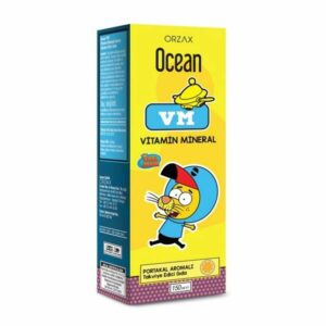 Introducing the Orzax Ocean VM Vitamin Mineral Orange Flavor 150 ml, a powerful and refreshing source of essential vitamins and minerals for your health.