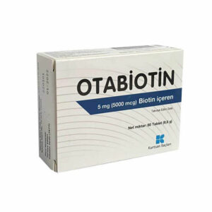 Introducing Otabiotin 5 mg Biotin 60 Tablets, a food supplement containing biotin in the form of 60 tablets.