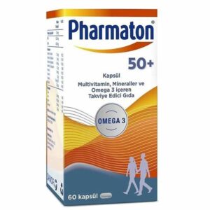 نقدم لكم فارماتون 50 بلس 60 كبسولة | Pharmaton، وهو حل شامل لأولئك الذين يسعون إلى دعم صحتهم ورفاهيتهم بشكل عام مع تقدمهم في السن.