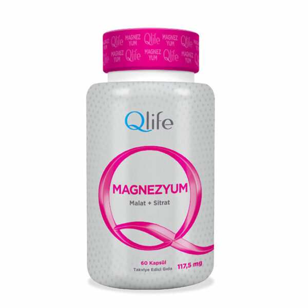 Food Supplement Containing Qlife Magnesium Malate + Citrate 60 capsules