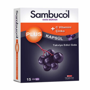 Sambucol Plus Black Elderberry Vitamin C + Zinc Food Supplement 15 Capsules