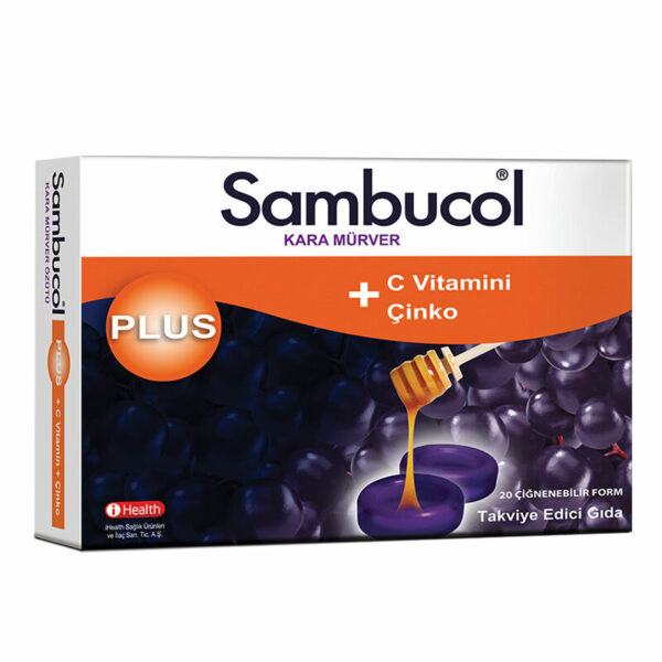 Introducing Sambucol Plus Black Elderberry Extract 20 Lozenges, a powerful immune-boosting supplement to support your overall health.