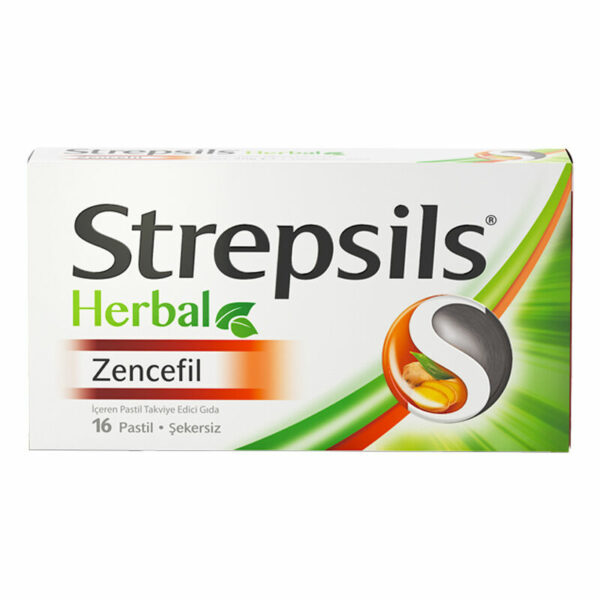 ستربسلز مكمل غذائي عشبي بالزنجبيل 16 قطعة | Strepsils