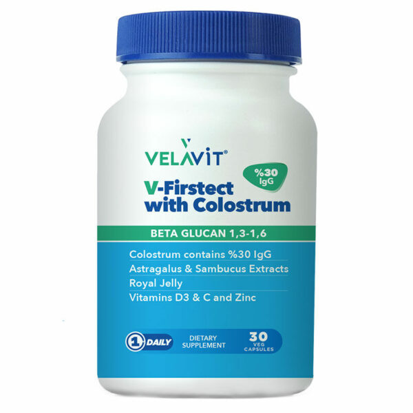 Velavit V-Firstect with Colostrum Food Supplement 30 Capsules