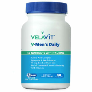 Introducing Velavit V-Mens Daily 30 Tablets, your daily must-have for essential nutrition. This supplement is designed to provide men with the vitamins and minerals they need to support overall health and wellness.