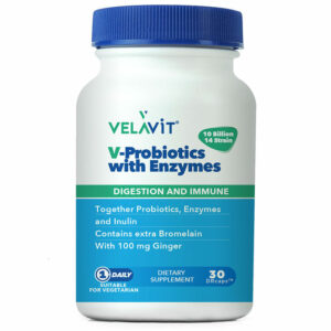 Velavit V-Probiotics Enzymes Food Supplement 30 Capsules