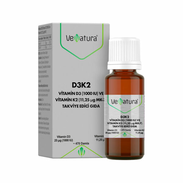 VeNatura Vitamin D3 And Menaquinone 7 (11.25 mcg) Food Supplement 20 ml