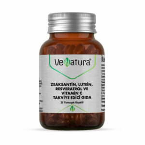 Introducing the VeNatura Zeaxanthin Lutein Resveratrol and Vitamin C Food Supplement 30 Soft Capsules, a powerful blend of essential nutrients for overall health and well-being.