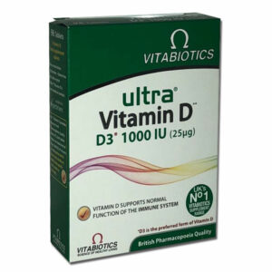 Introducing the Vitabiotics Ultra Vitamin D D3 1000 IU 96 Tablets, a reliable source of essential vitamin D for your daily needs.