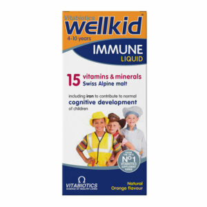 Introducing the Vitabiotics Wellkid Immune Liquid 150 ml , specially formulated to support the immune system of children aged 4-10 years.