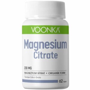 Introducing Voonka Magnesium Citrate 200 mg 62 Capsules, an essential supplement for maintaining overall health and well-being.