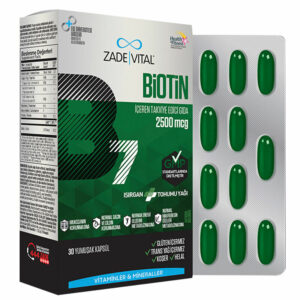 Introducing the Zade Vital Biotin B7 30 Capsules, a powerful supplement for promoting overall health and wellness.