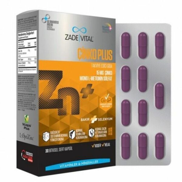 Zade Vital Zinc Plus Supplementary Food 30 Capsules