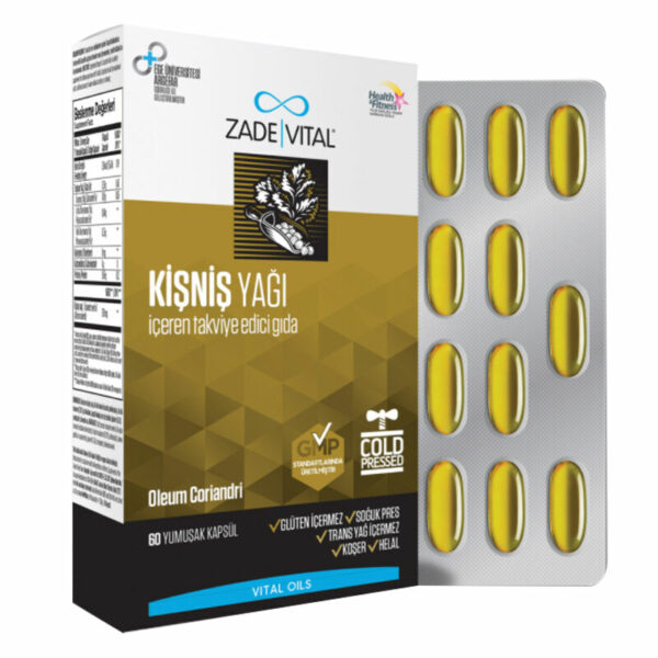 Introducing Zade Vital Coriander Oil 300 mg 60 capsules, a natural and convenient way to support your health and well-being.