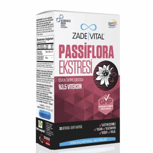 Food Supplement Containing Zade Vital Passiflora Extract 30 Herbal Capsules