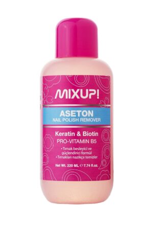 Introducing the Mixup Acetone Nail Polish Remover With Keratin And Biotin 220 ml, a powerful formula designed to nourish and strengthen your hair.