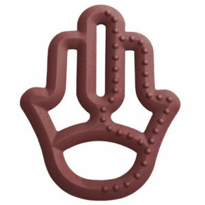 OiOi Mother's Hand Silicone Teether 3 Months+ Claret Red