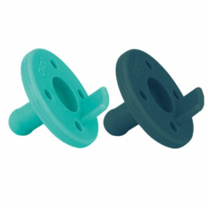 OiOi Emzix 2 Li Silicone Pacifier Water Green + Dark Blue