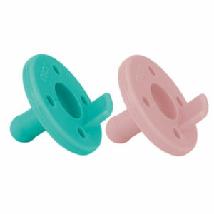 OiOi Emzix 2 Li Silicone Pacifier Green + Pink