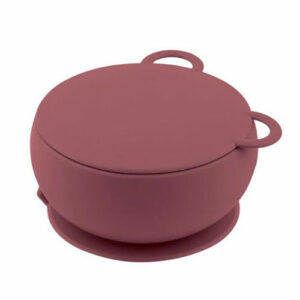 OiOi Silicone Bowl with Lid 6 Months+ Claret Red