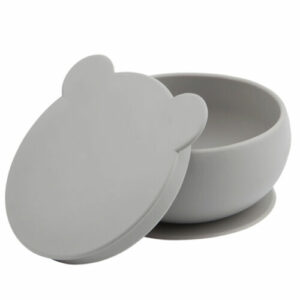 OiOi Silicone Bowl with Lid 6 Months+ Gray