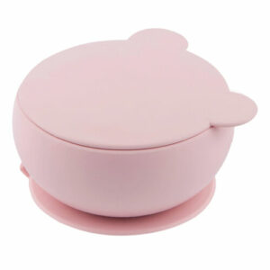 OiOi Silicone Bowl with Lid 6 Months+ Pink