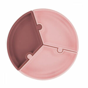 OiOi Silicone Puzzle Food Plate 6 Months+ Pink - Claret Red