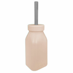 OiOi Bottle + Straw 6 Months + Buble Beige Powder Gray