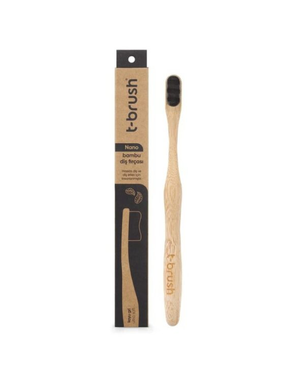 T-Brush Bamboo Dental Soft Brush Medium Hard Dark Gray