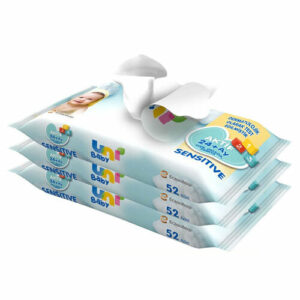 Uni Baby Active Sensitive Baby Wet Wipes 24+Months 3x52 Pieces