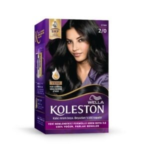 Introducing Wella Koleston Kit Hair Color 2-0 Black, the ultimate choice for deep, intense black hair color.