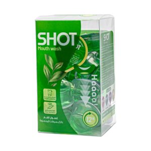 Shot Mouth wash Green Tea Flavor 20 Pieces 15 ml provide the ultimate solution for instant freshness and long-lasting clean breath.