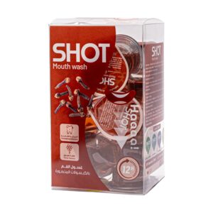Shot Mouthwash Clove Flavor 20 Pieces 15 ml provides instant freshness and long-lasting oral cleanliness, offering a solution for maintaining oral hygiene.
